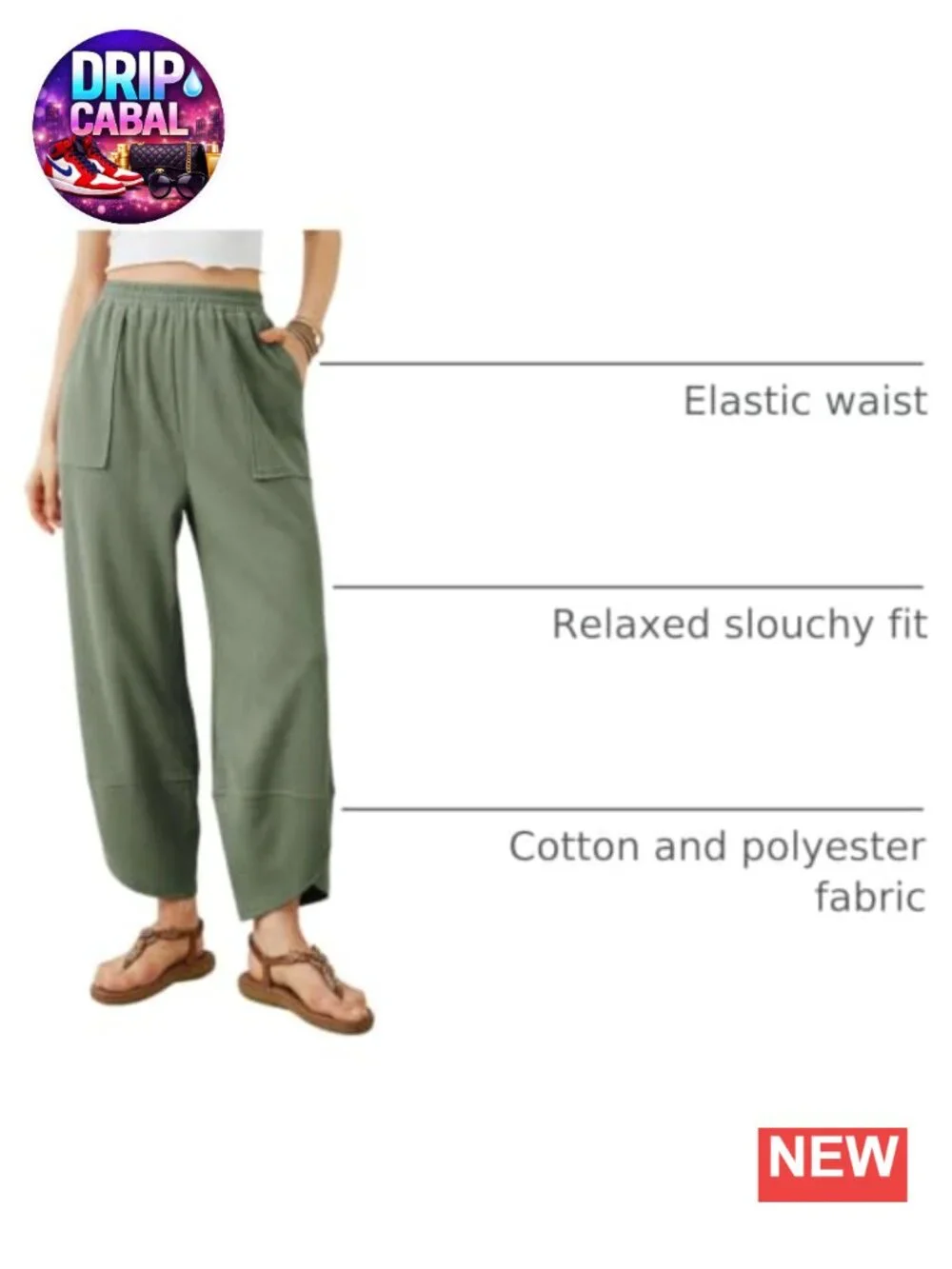 Baggy Wide Leg Harem Pants High Rise Sweatpants with Pockets Casual Lounge